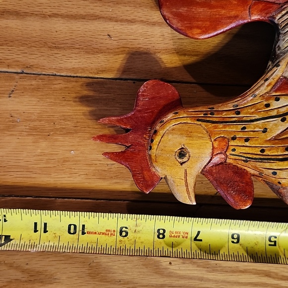 Hand Carved Made In Jamaica Rooster Sculpture - Picture 16 of 16